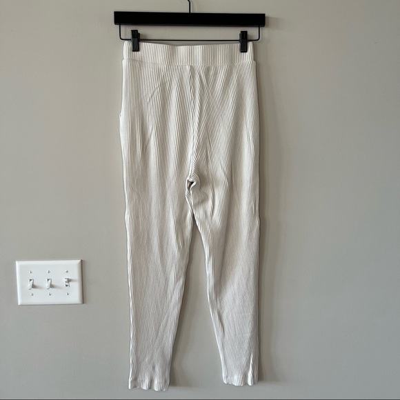 Heather Super High Rise Ribbed Leggings - Cream - Picture 2 of 7